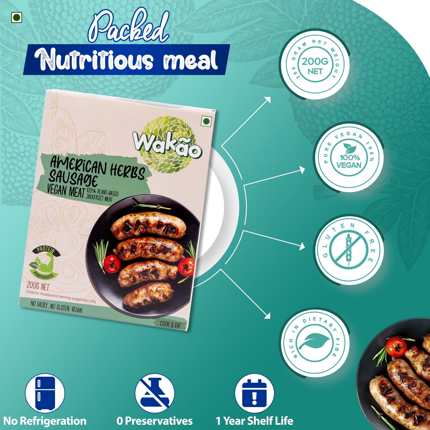 Wakao American Herb Sausages, 200g (Ready to cook) image 6