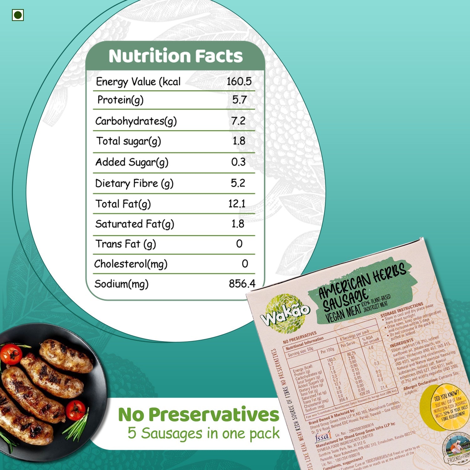 Wakao American Herb Sausages, 200g (Ready to cook) image 9