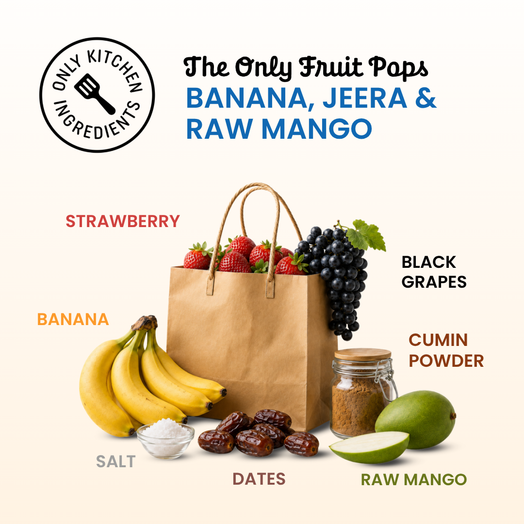 The Only Fruit Pops Banana, Jeera & Raw Mango, 60g (Real Fruit Pops | No Added Sugar | 5.37g Fibre | No Preservatives or Artificial Colours & Flavours) image 6