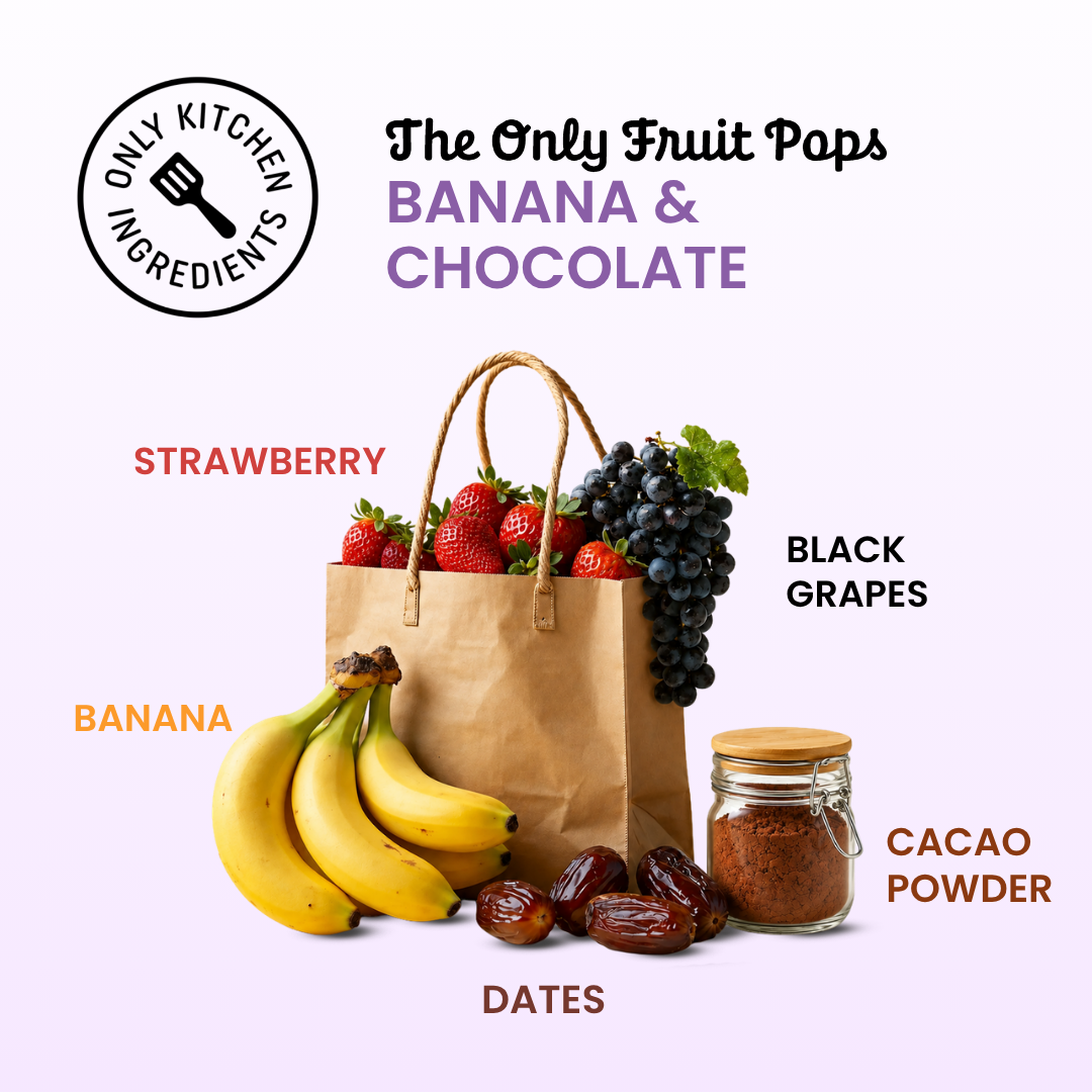 The Only Fruit Pops Banana & Chocolate, 60g (Made with Banana & Organic Cacao | No Added Sugar | 7.26g Protein | 4.10g Fibre | No Preservatives or Artificial Colours & Flavours) image 6