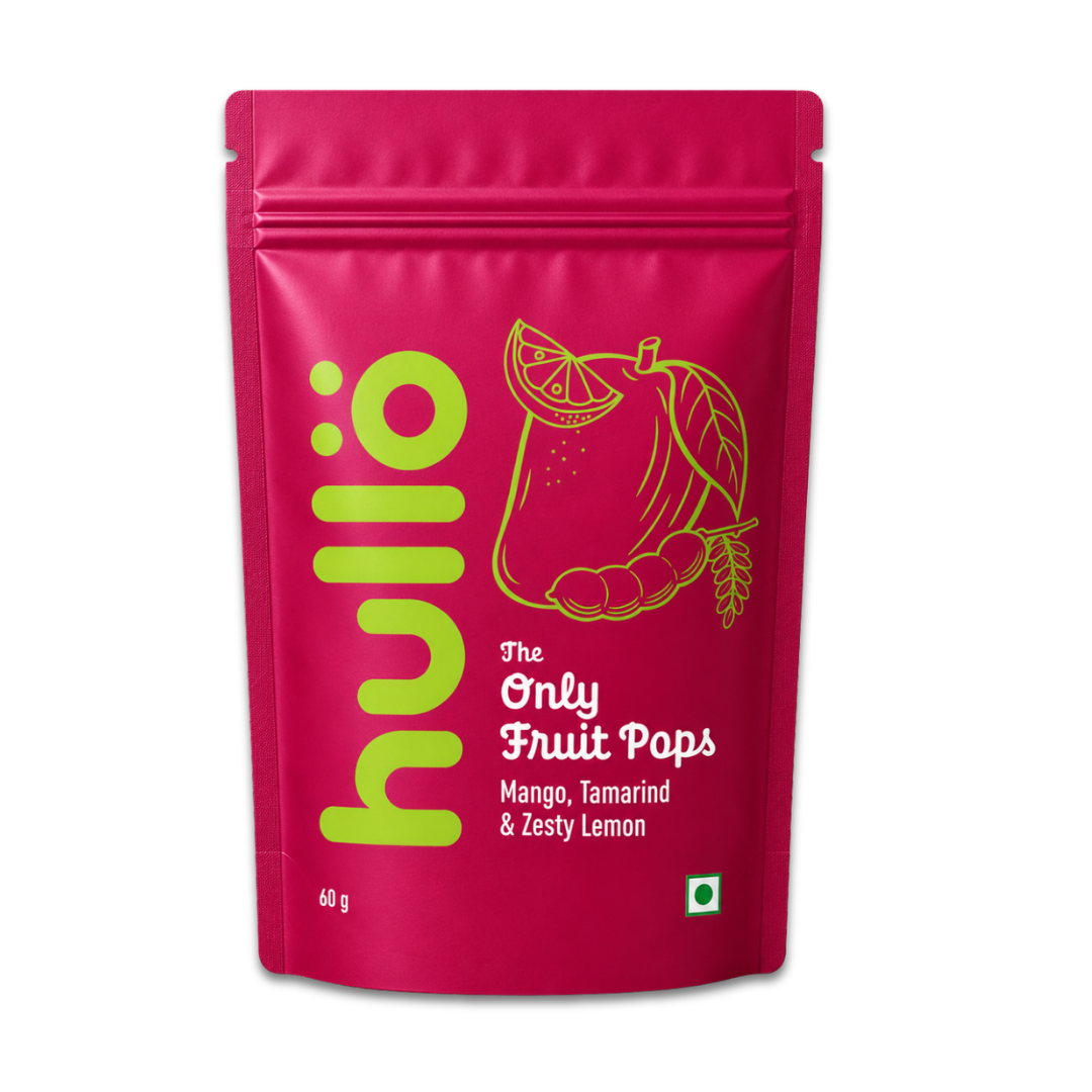 The Only Fruit Pops Mango Tamarind & Zesty Lemon, 60g (Real Fruit Pops | No Added Sugar | High in Fibre | No Preservatives or Artificial Colours & Flavours) image 1