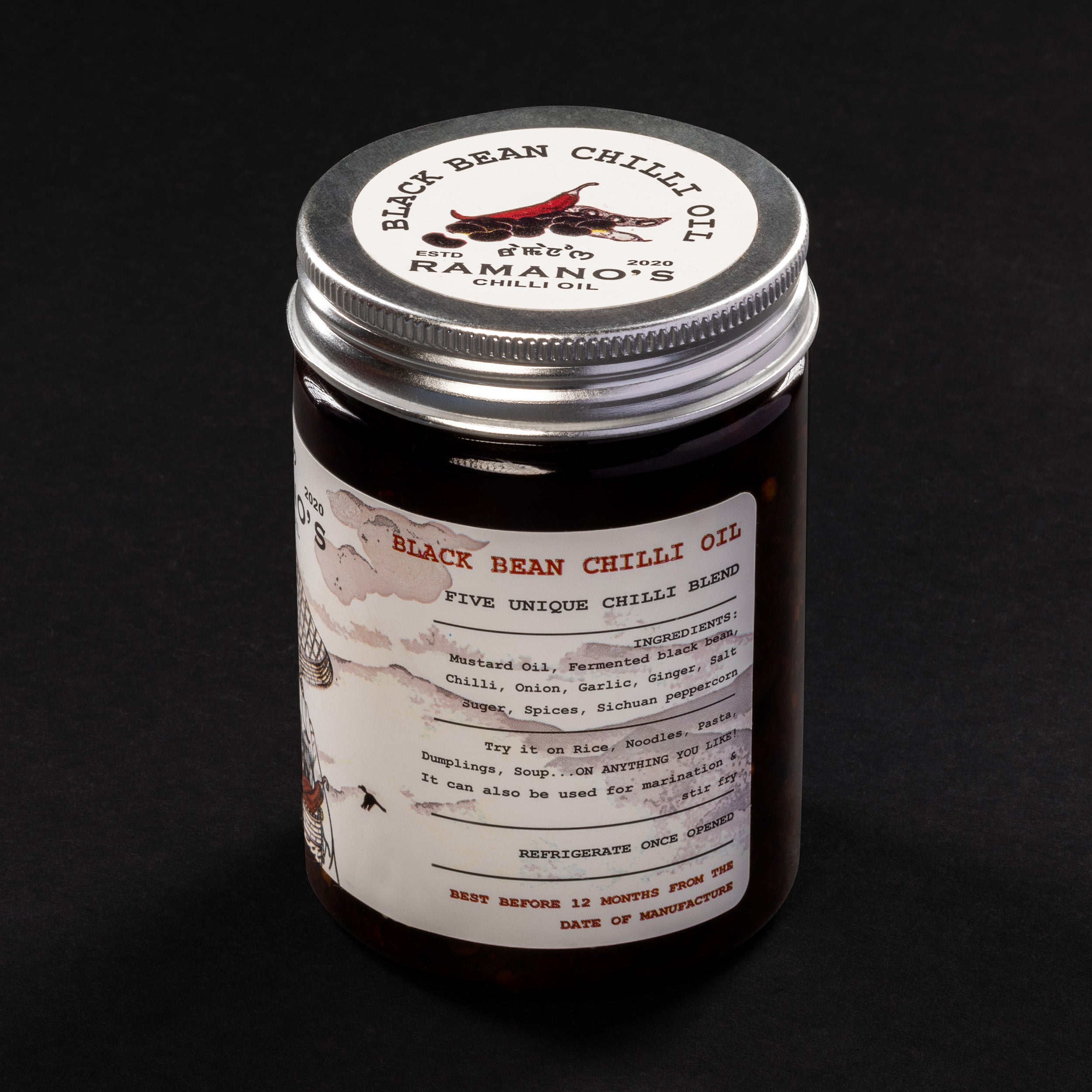 Black Bean Chilli Oil, 240g (Fermented Black Bean & 5 Chilli Blend | Umami Chilli Oil | No MSG | No Soy Sauce) image 2