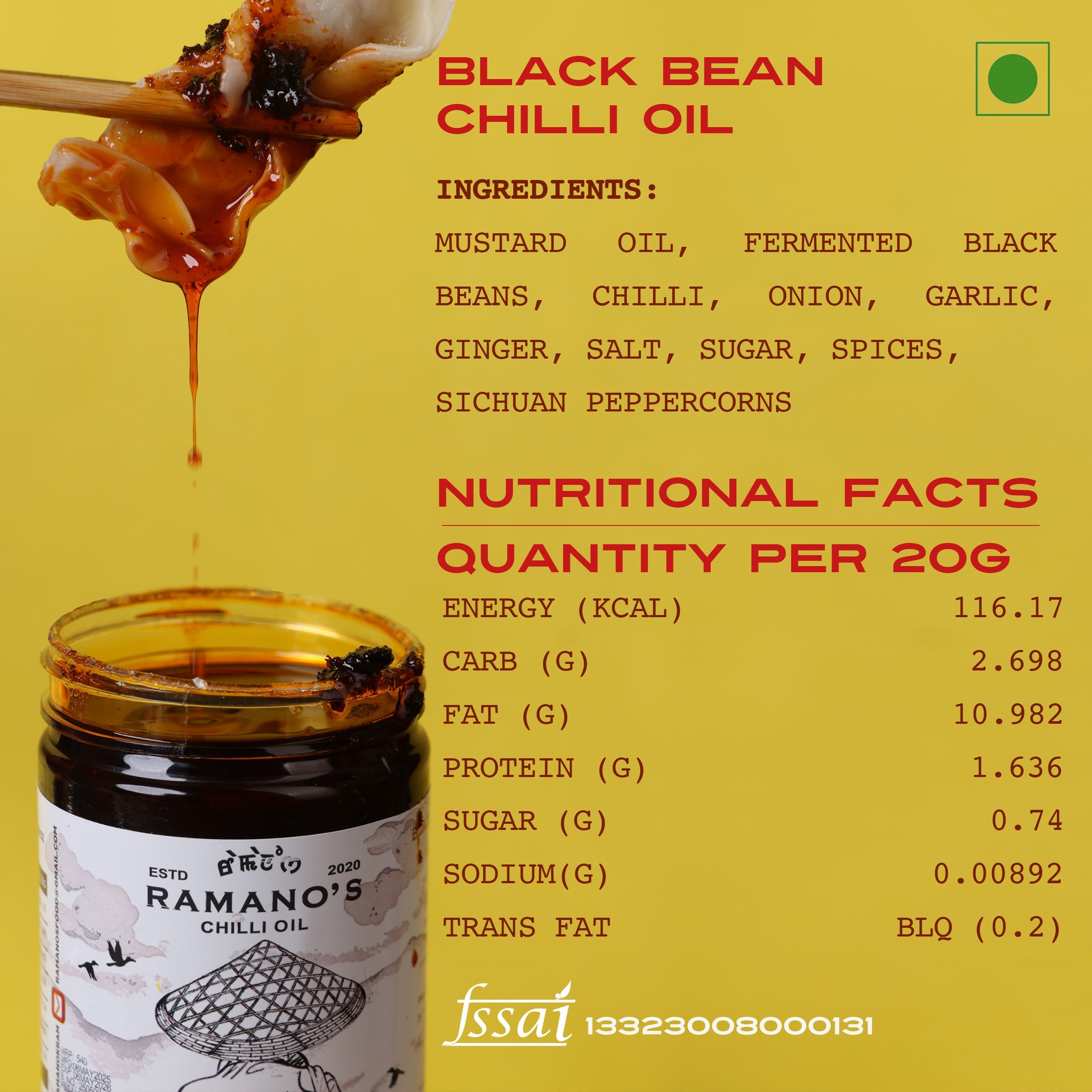 Black Bean Chilli Oil, 240g (Fermented Black Bean & 5 Chilli Blend | Umami Chilli Oil | No MSG | No Soy Sauce) image 3