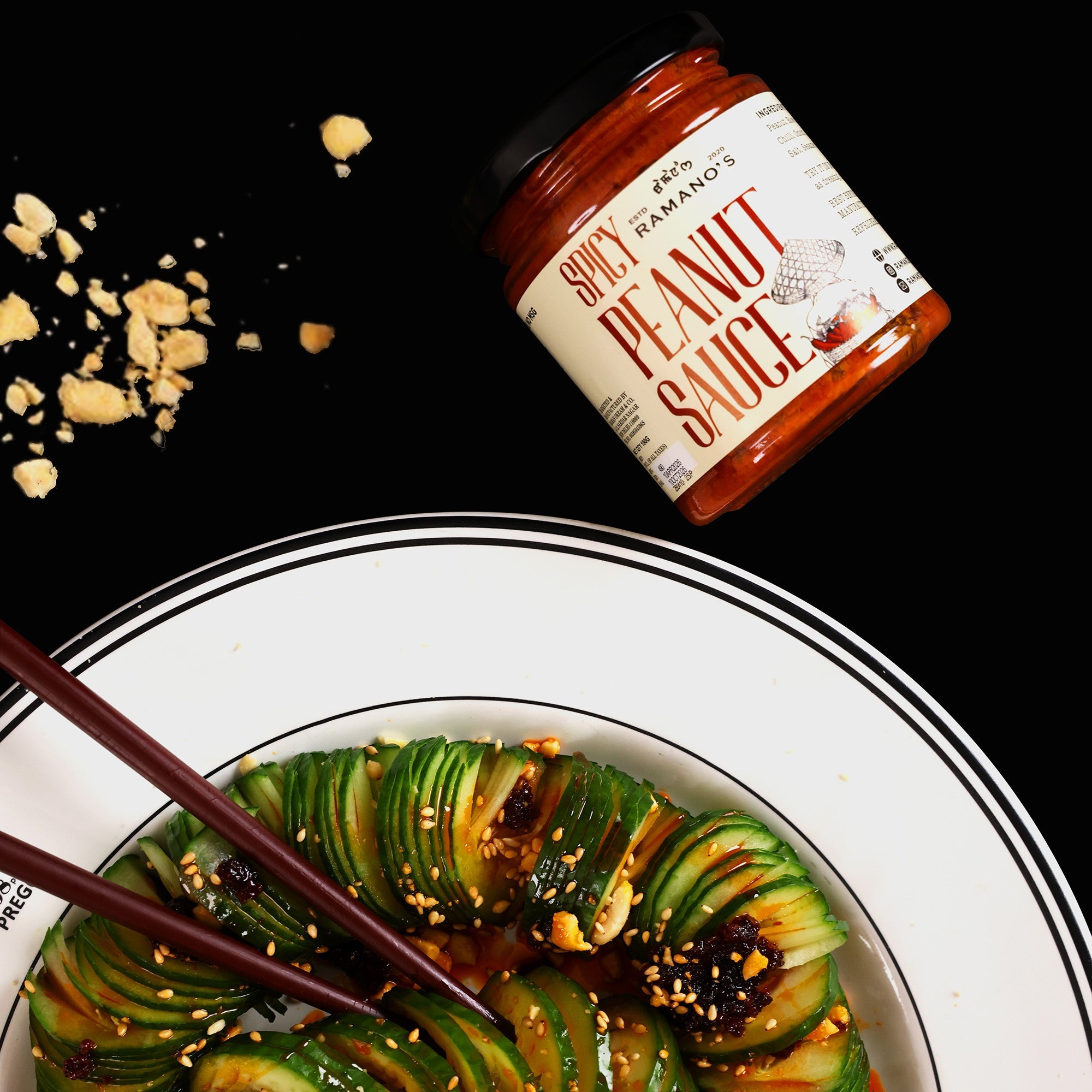 Spicy Peanut Sauce, 190g (Creamy Roasted Peanut Sauce with Chilli | Rich & Spicy | No MSG | No Preservatives | Ready to Use) image 6