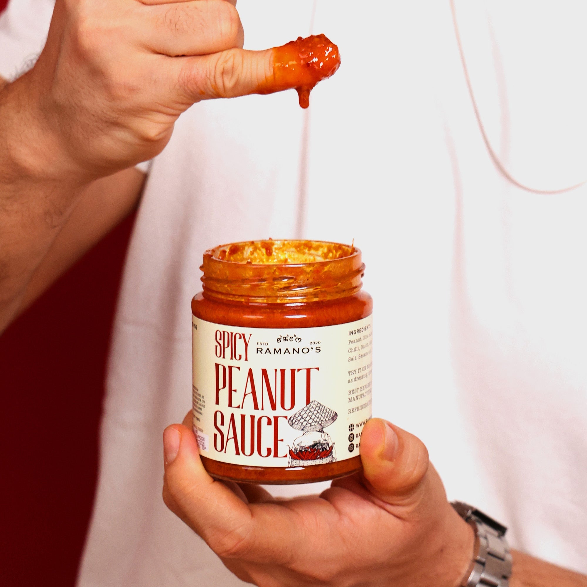 Spicy Peanut Sauce, 190g (Creamy Roasted Peanut Sauce with Chilli | Rich & Spicy | No MSG | No Preservatives | Ready to Use) image 4