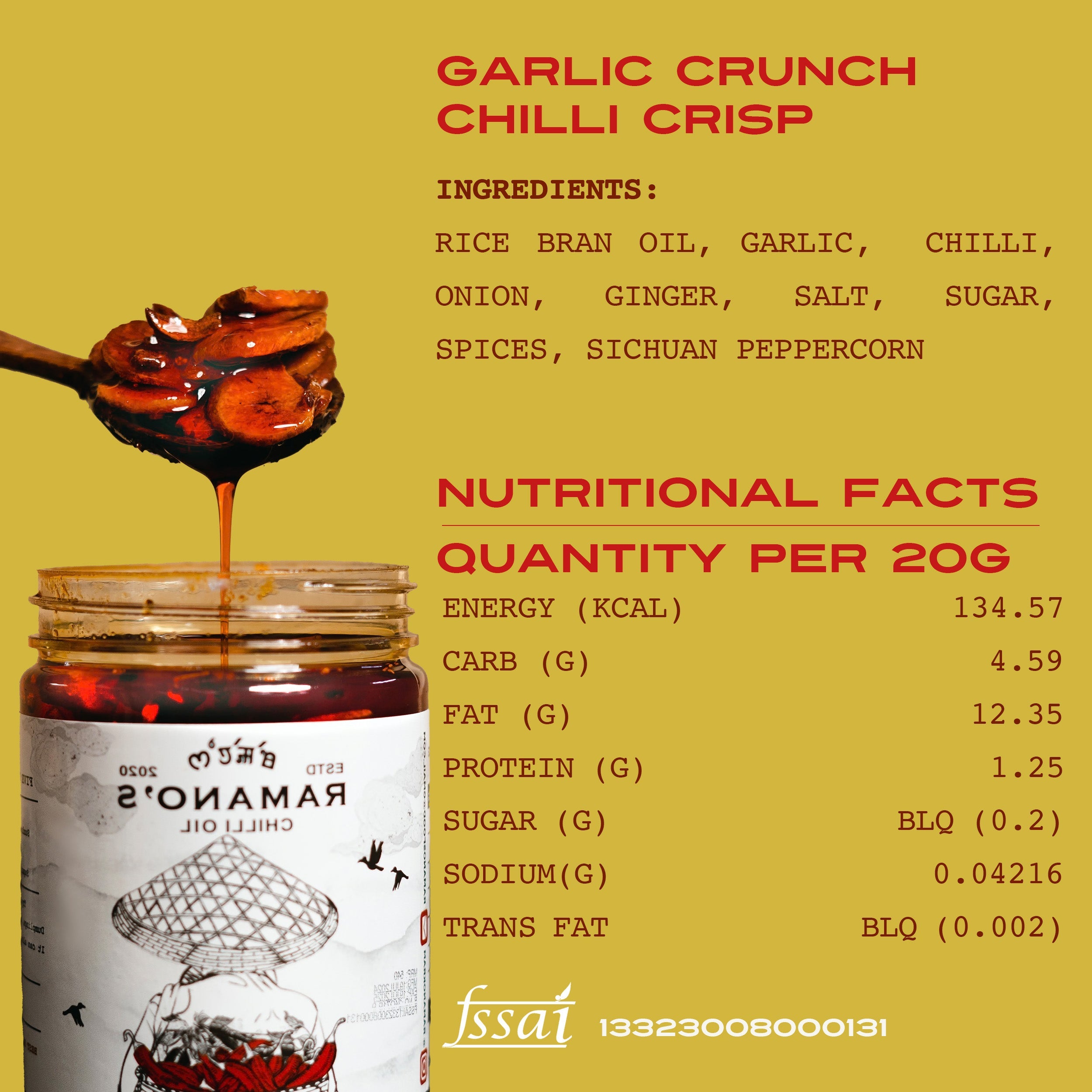 Garlic Crunch Chilli Crisp, 240g (Extra Crispy Garlic & 5 Chilli Blend | Crunchy Chilli Oil Condiment | No MSG | No Soy Sauce) image 8