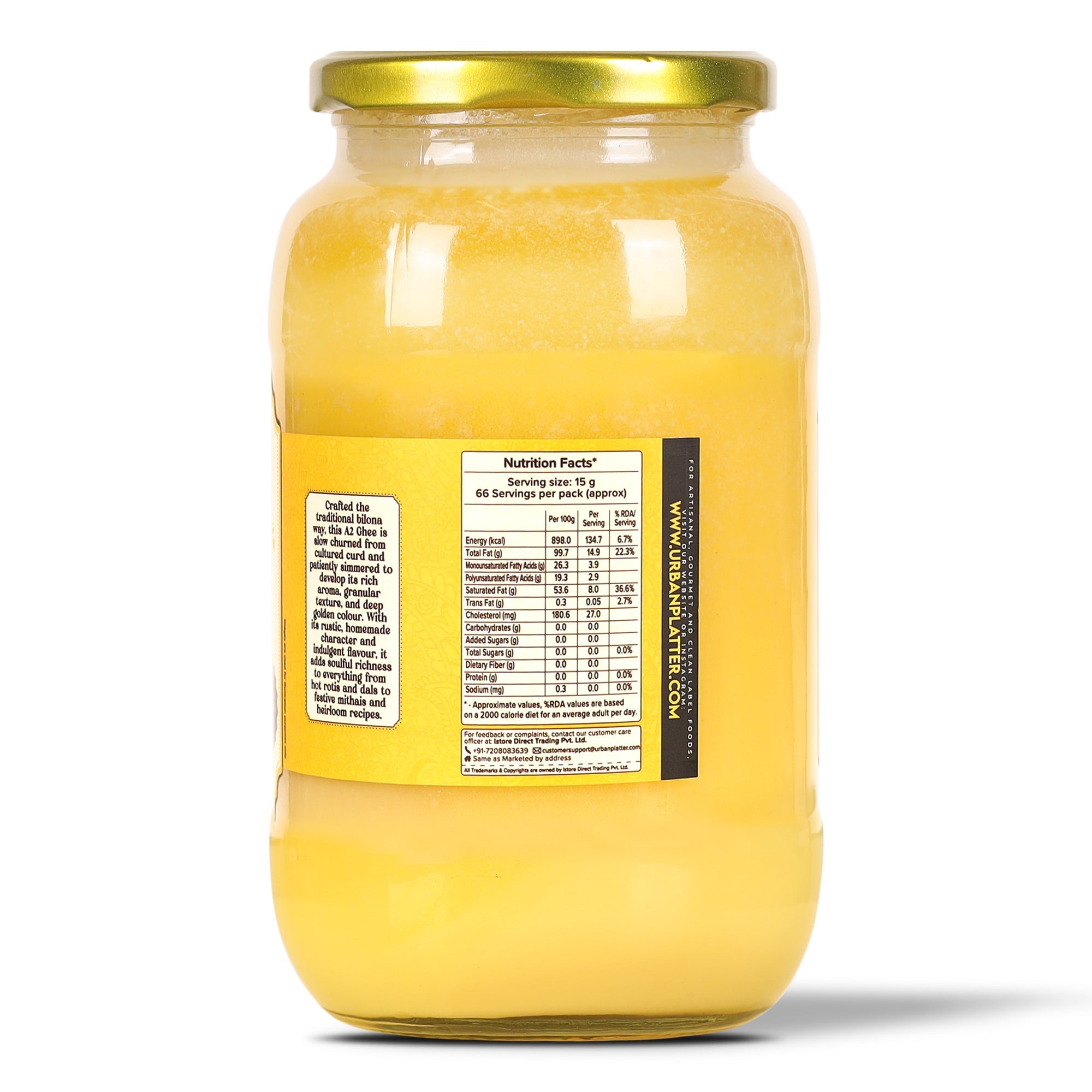 A2 Ghee, 1L (Curd-Churned Bilona Desi Ghee for Cooking, Tadka & Daily Meals | Made from A2 Cow Milk) image 3