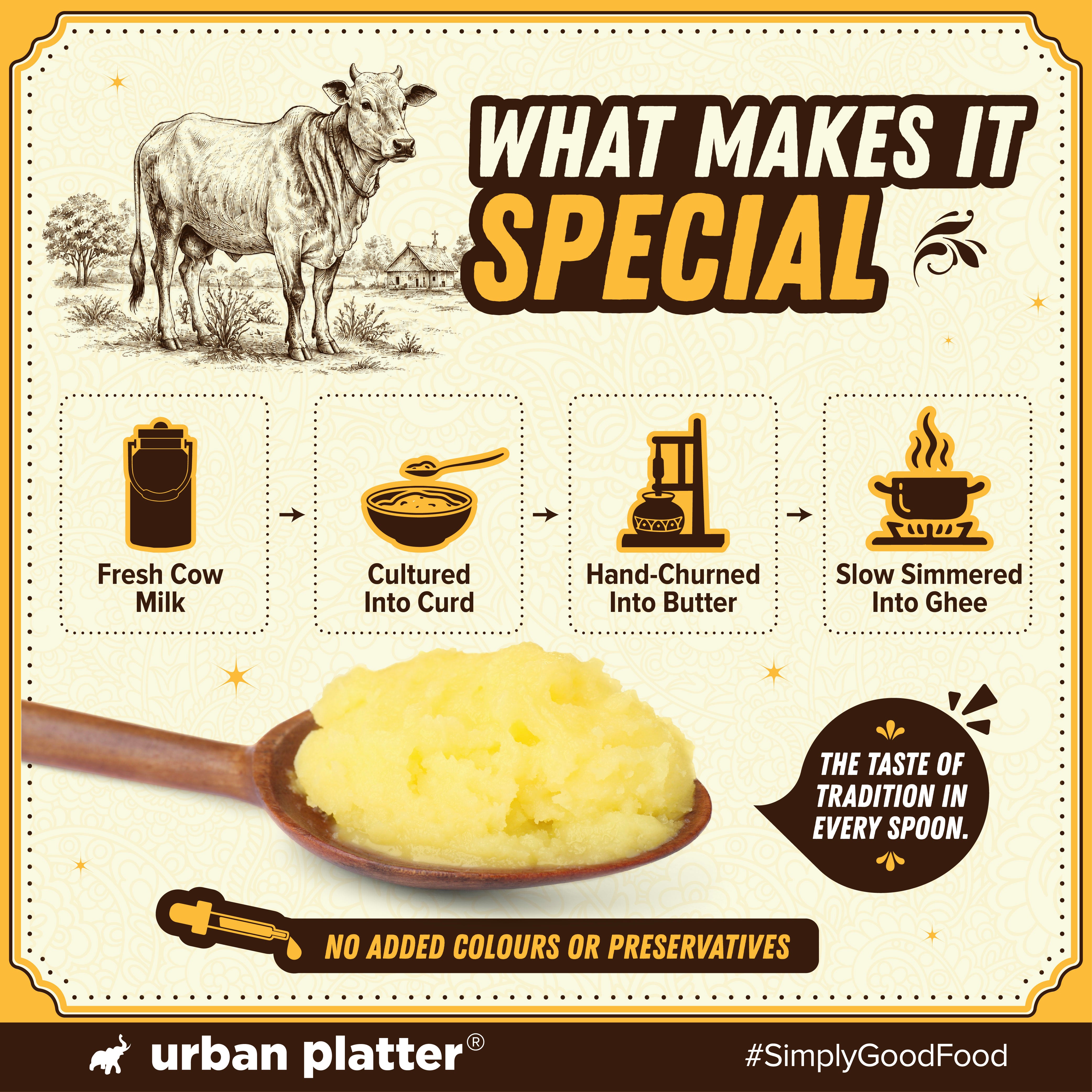 A2 Ghee, 1L (Curd-Churned Bilona Desi Ghee for Cooking, Tadka & Daily Meals | Made from A2 Cow Milk) image 7