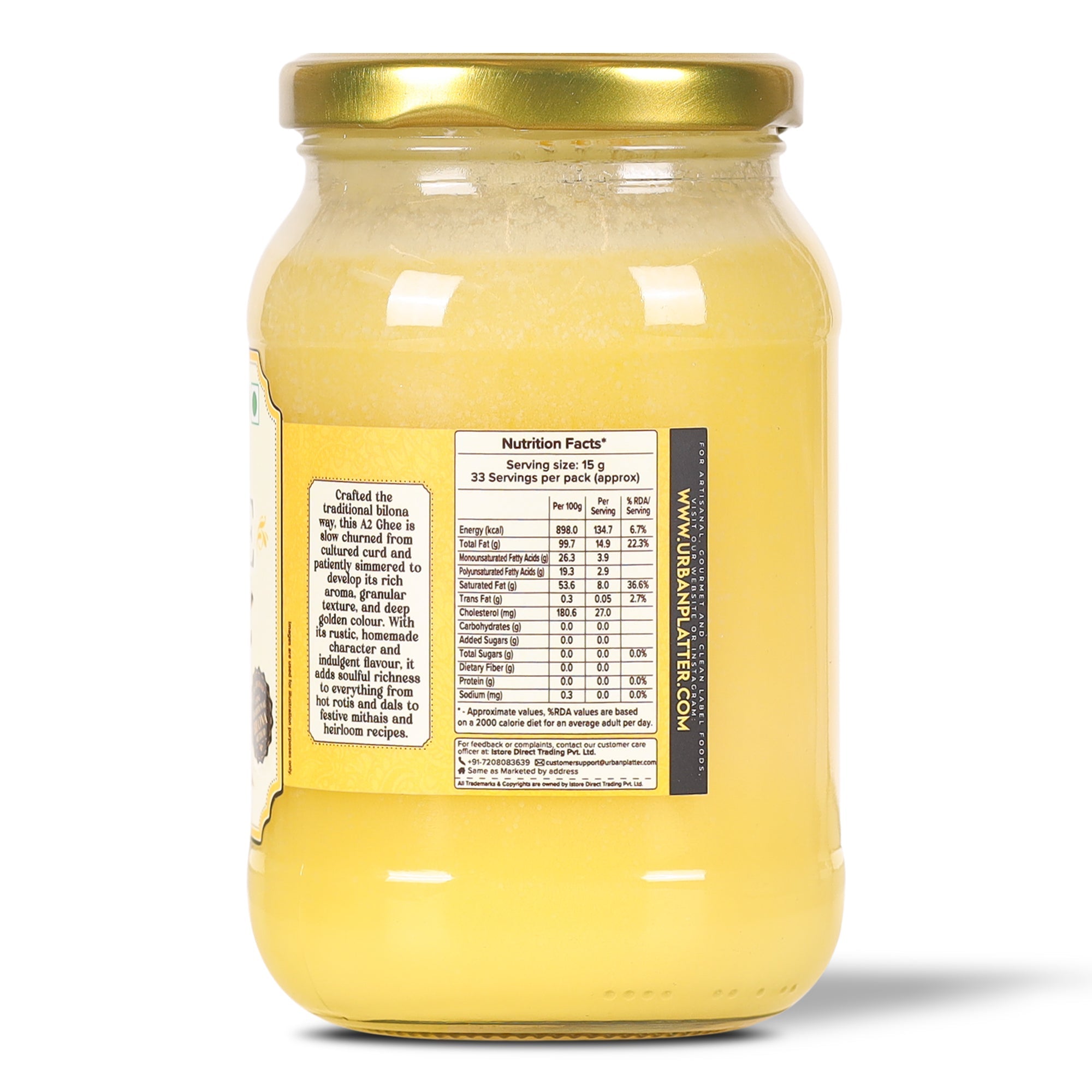 A2 Ghee, 500ml (Curd-Churned Bilona Desi Ghee for Cooking, Tadka & Daily Meals | Made from A2 Cow Milk) image 3