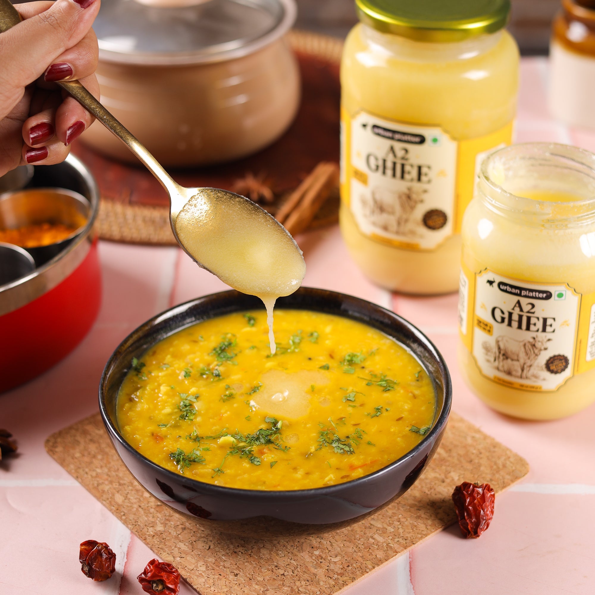 A2 Ghee, 500ml (Curd-Churned Bilona Desi Ghee for Cooking, Tadka & Daily Meals | Made from A2 Cow Milk) image 9