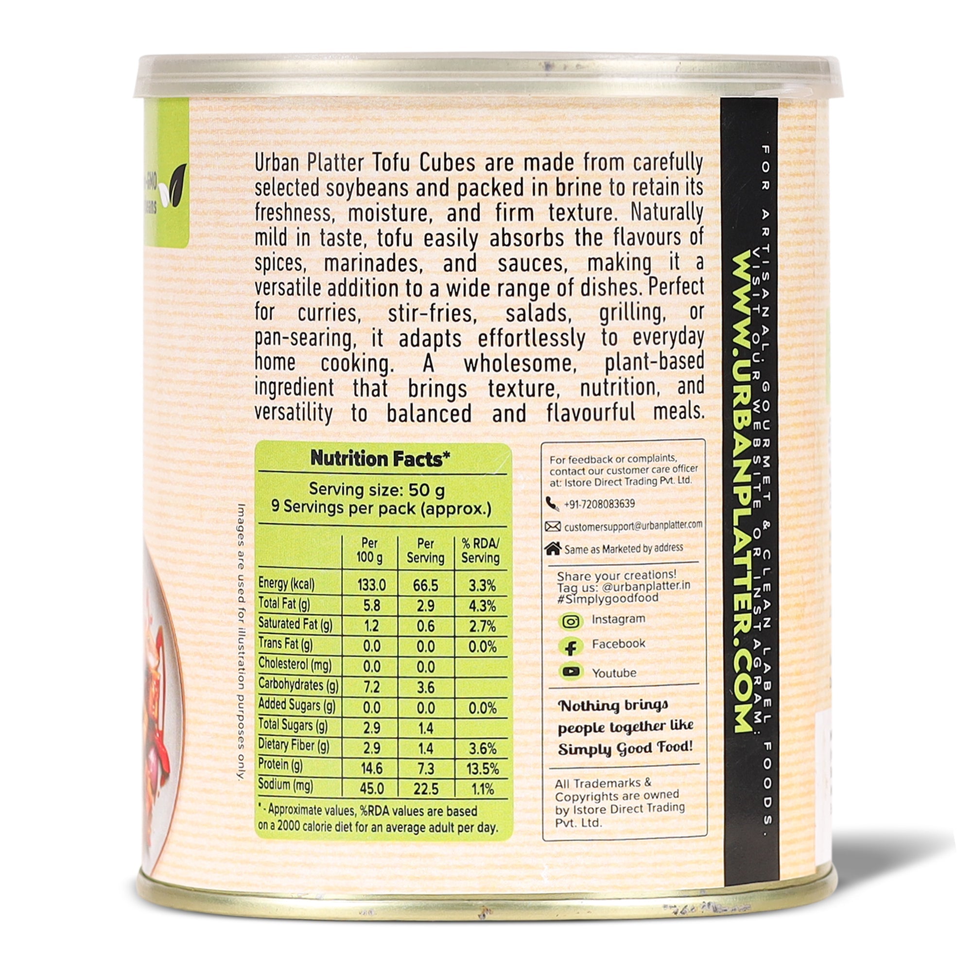 Tofu Cubes, 800g (Drained Weight: 450g | 14% Plant Protein | Ready-to-Use for Stir-Fries, Curries, Salads & Soups) image 3