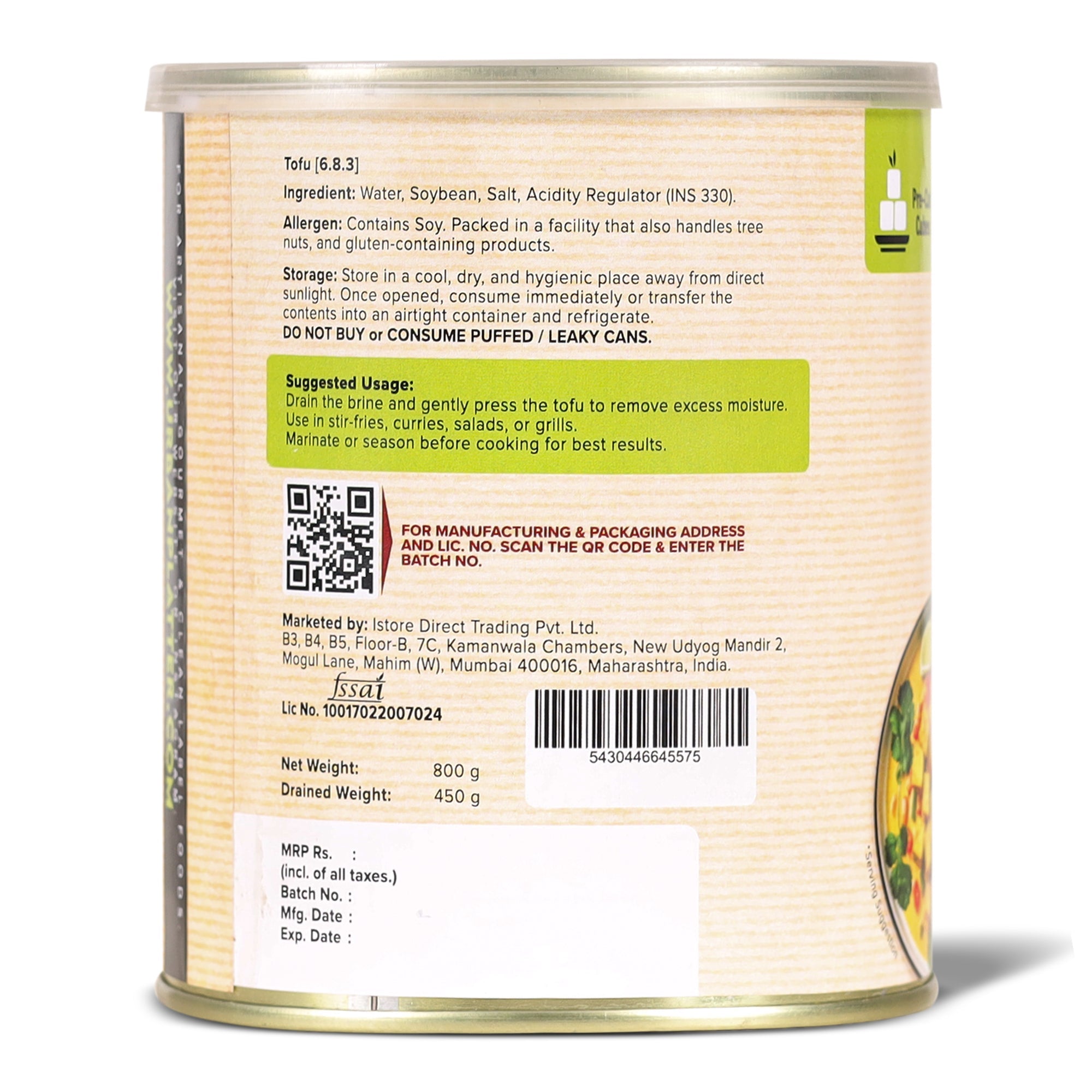 Tofu Cubes, 800g (Drained Weight: 450g | 14% Plant Protein | Ready-to-Use for Stir-Fries, Curries, Salads & Soups) image 2