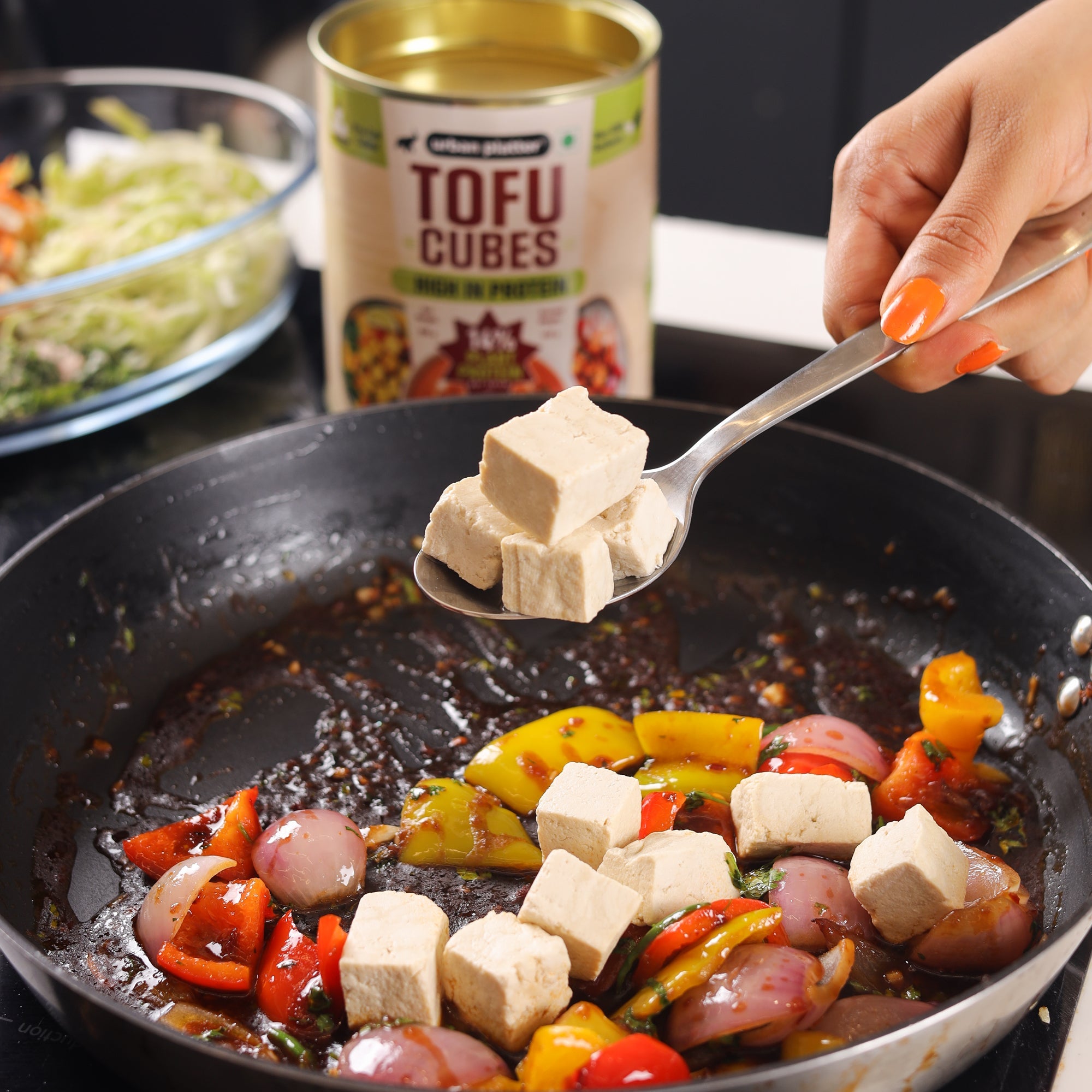 Tofu Cubes, 800g (Drained Weight: 450g | 14% Plant Protein | Ready-to-Use for Stir-Fries, Curries, Salads & Soups) image 4