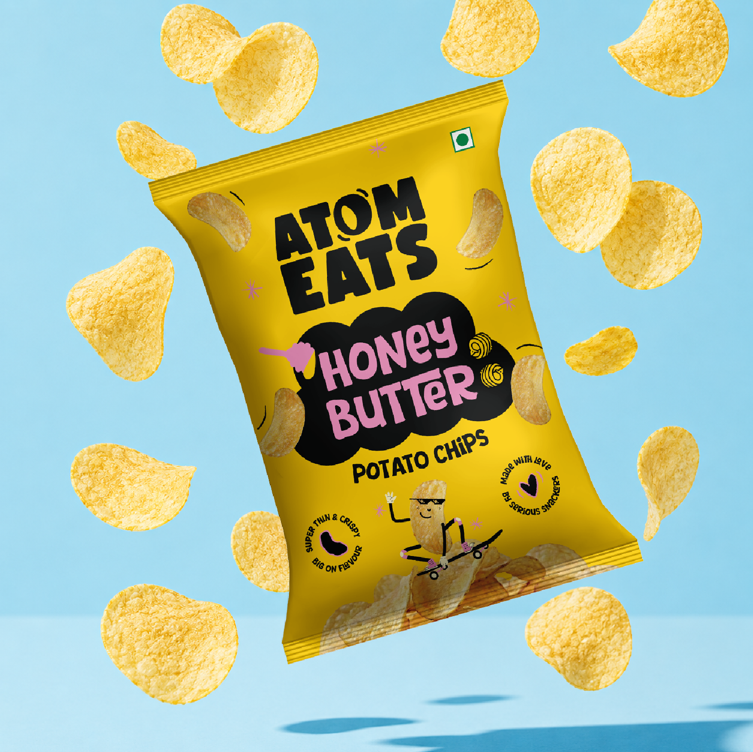Atom Eats Honey Butter Potato Chips, 60g (Crispy Potato Chips, Sweet & Savoury Honey Butter Flavor, Rich & Crunchy Snack) image 4