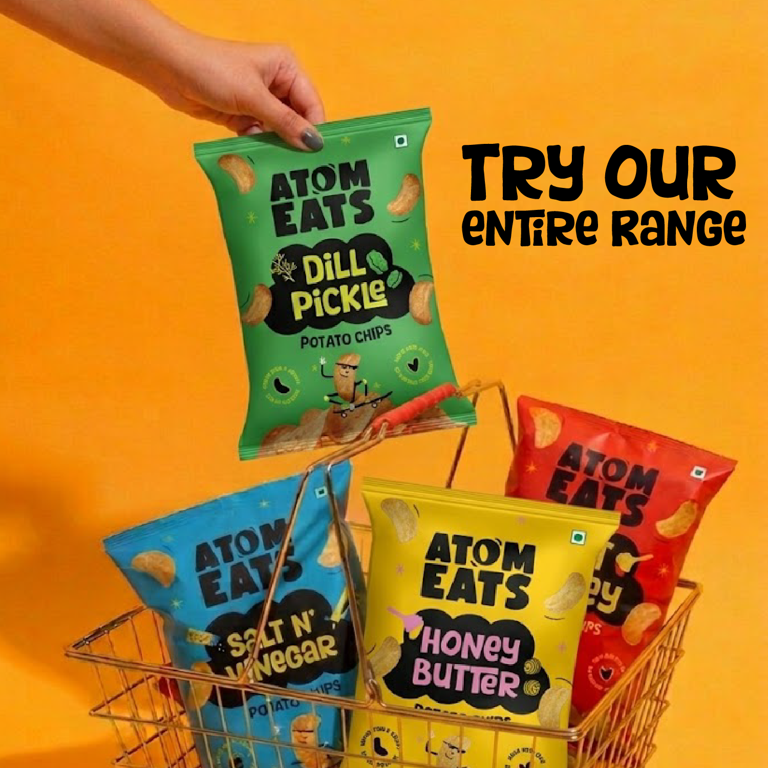 Atom eats Dill Pickle Potato Chips, 60g (Crispy Potato Chips, Tangy Dill Pickle Flavor, Bold & Crunchy Snack) image 5