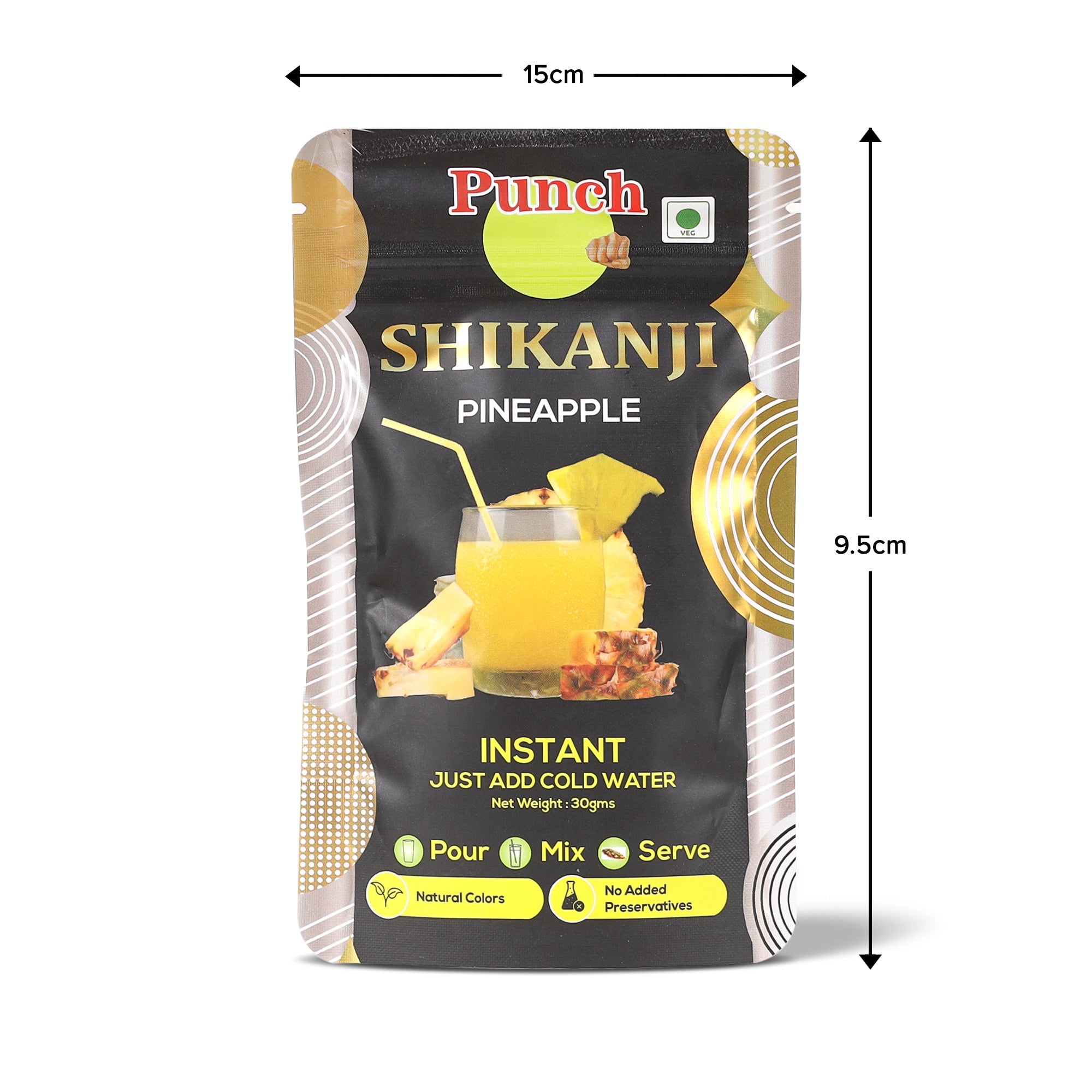 Instant Shikanji Mix Pineapple, 30g (Instant Pineapple Lemonade Powder | Tropical Refreshing Drink Mix | Just Add Water or Soda | Natural Colours | No Added Preservatives | Makes 3 Serving) image 5