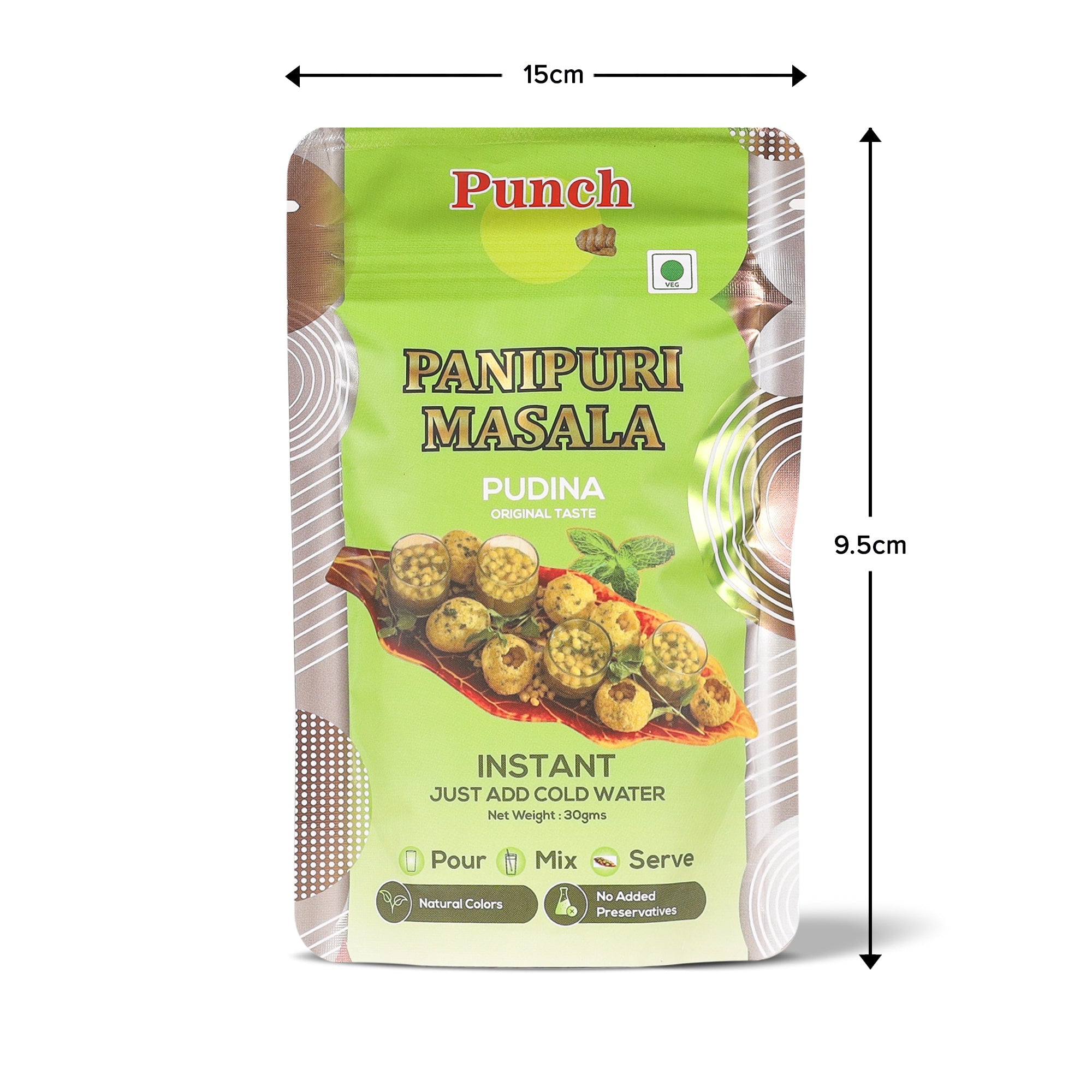 Panipuri Masala Pudina, 30g (Instant Pani Puri Masala Mix | Classic Mint (Pudina) Flavour | Just Add Water | Natural Colours | No Added Preservative) image 5