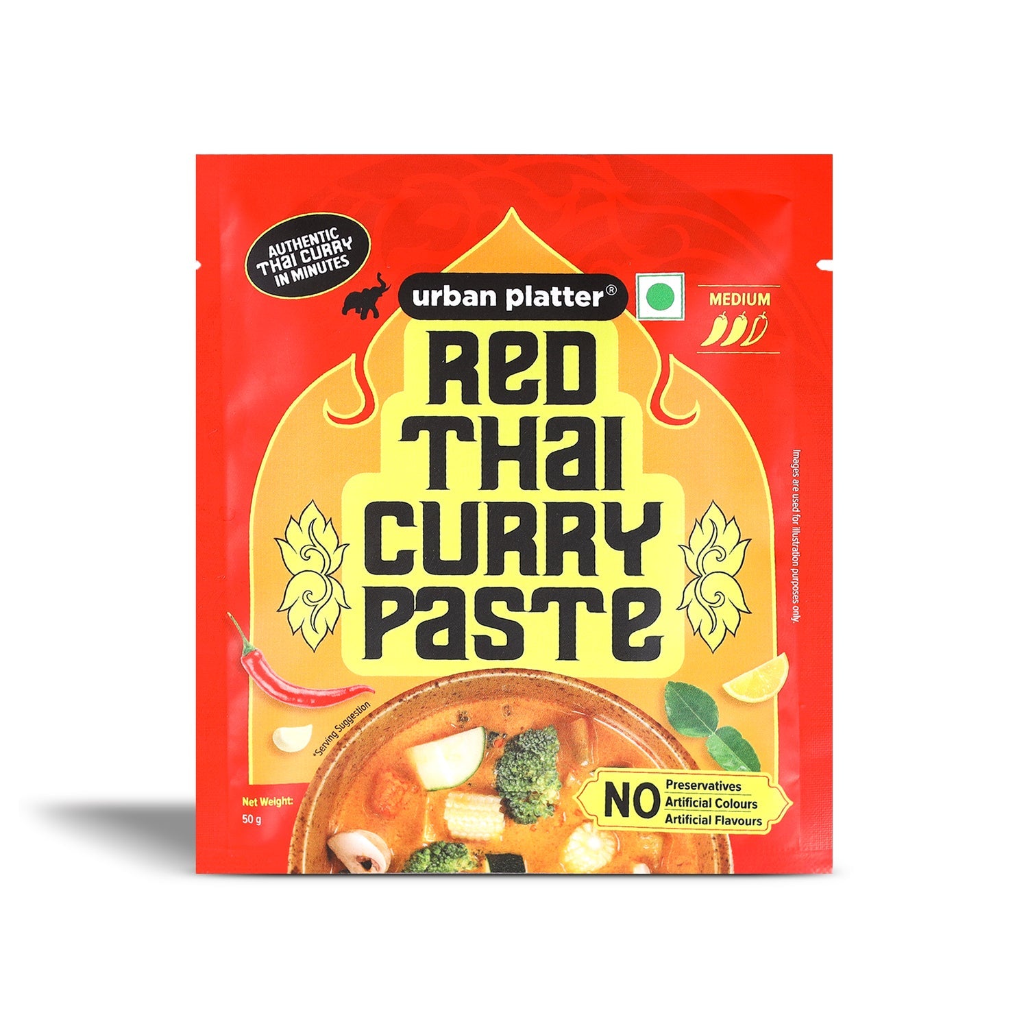 Urban Platter Red Thai Curry Paste 50g front pack