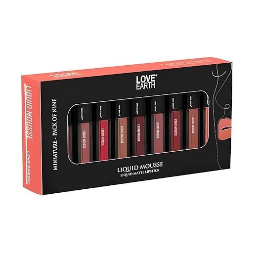 Love Earth - Liquid Mousse Liquid Matte Lipstick (Pack Of Nine)