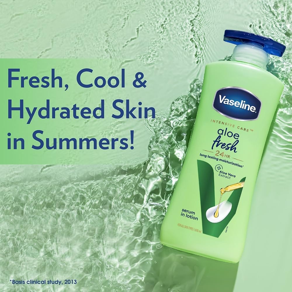 Vaseline - Intensive Care Aloe Fresh 24 Hours Serum In Lotion (600ML)