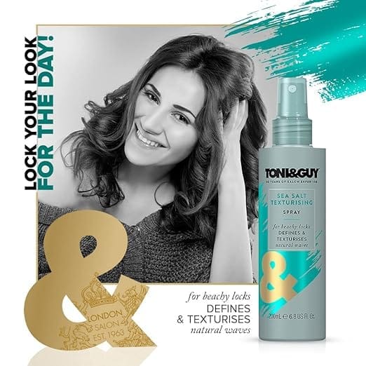 Toni & Guy - Sea Salt Texturising Spray For Beachy Locks Defines & Texturises Natural Waves (200ML)