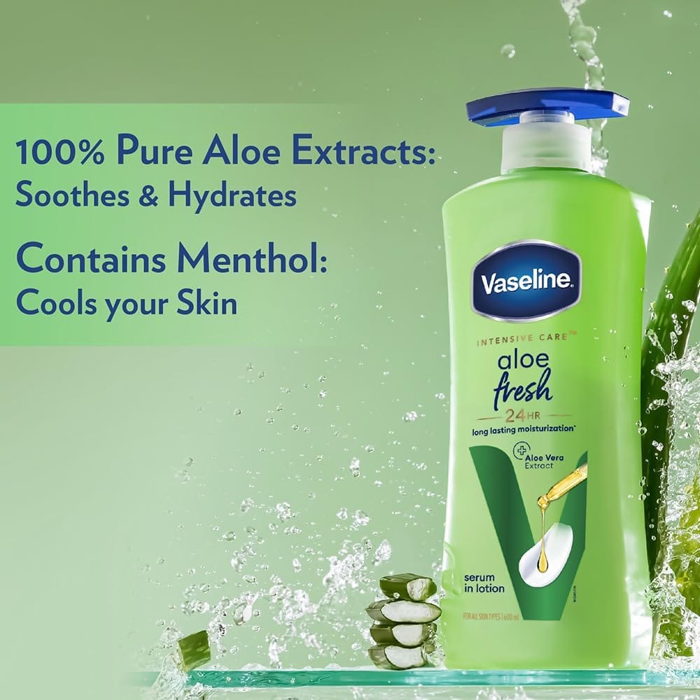 Vaseline - Intensive Care Aloe Fresh 24 Hours Serum In Lotion (600ML)