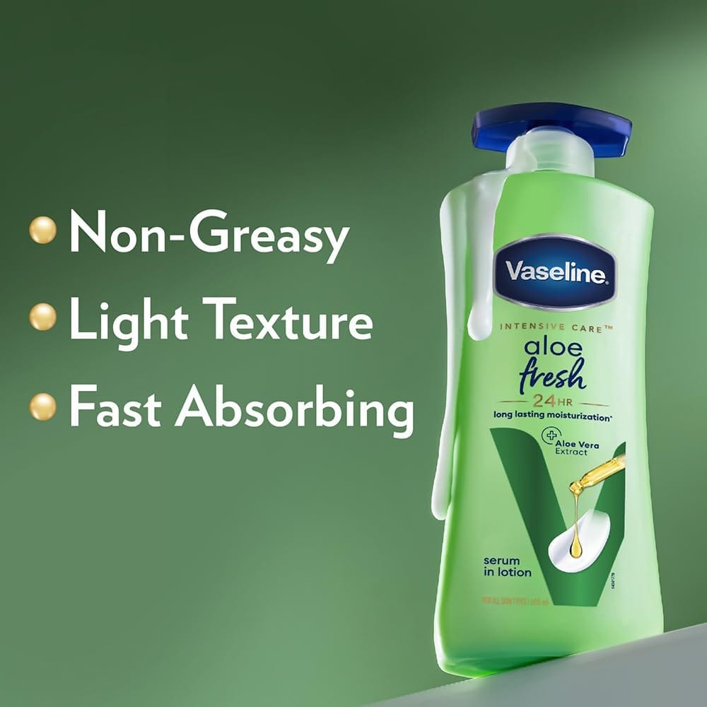 Vaseline - Intensive Care Aloe Fresh 24 Hours Serum In Lotion (600ML)
