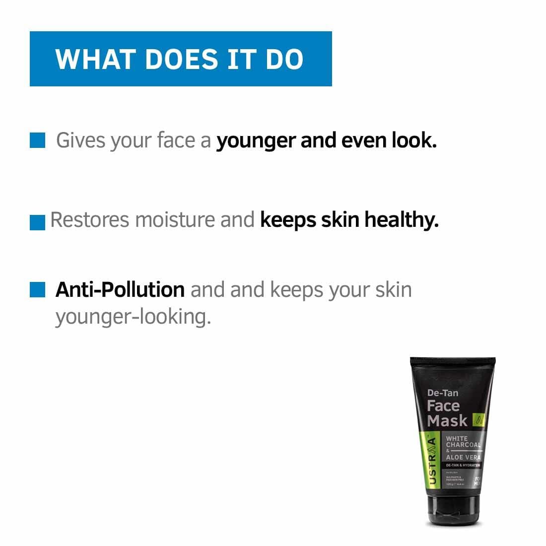 Ustraa De-Tan Face Mask - Dry Skin (55g) For Men