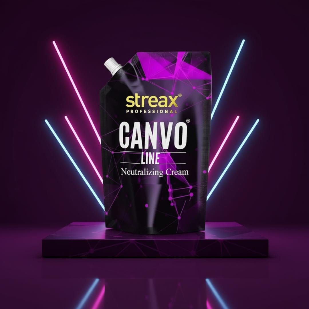 Streax Professional - Canvo Line Neutralizing Cream + Hair Straightening Cream Intense(0) Combo (500g+500g)