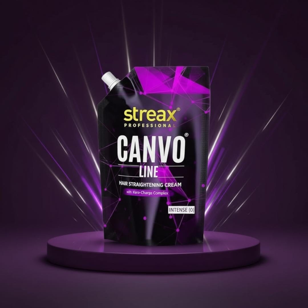 Streax Professional - Canvo Line Neutralizing Cream + Hair Straightening Cream Intense(0) Combo (500g+500g)
