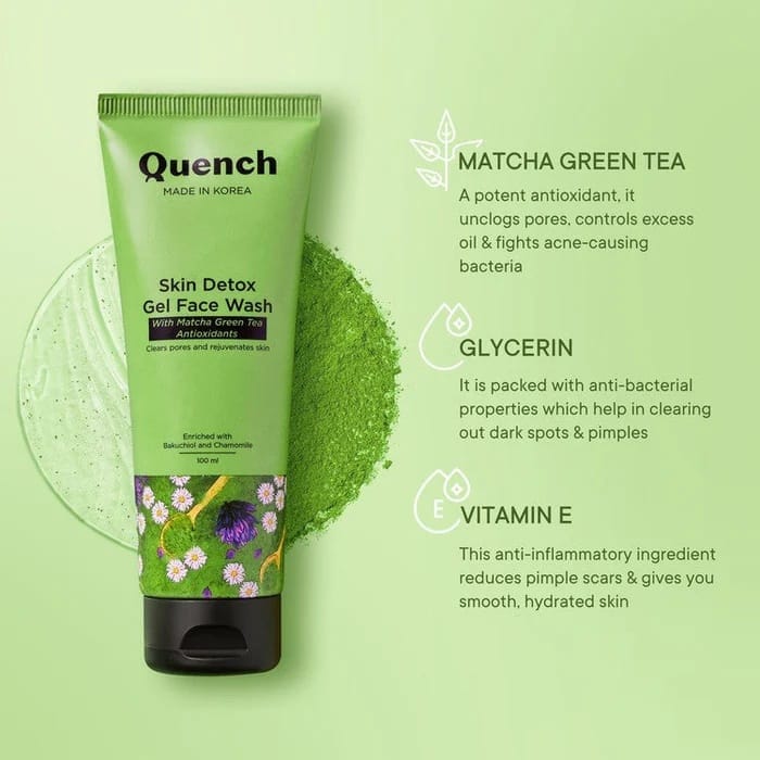 Quench - Skin Detox Gel Face Wash With Matcha Green Tea Antioxidants (100ML) [BUY1 GET 1]