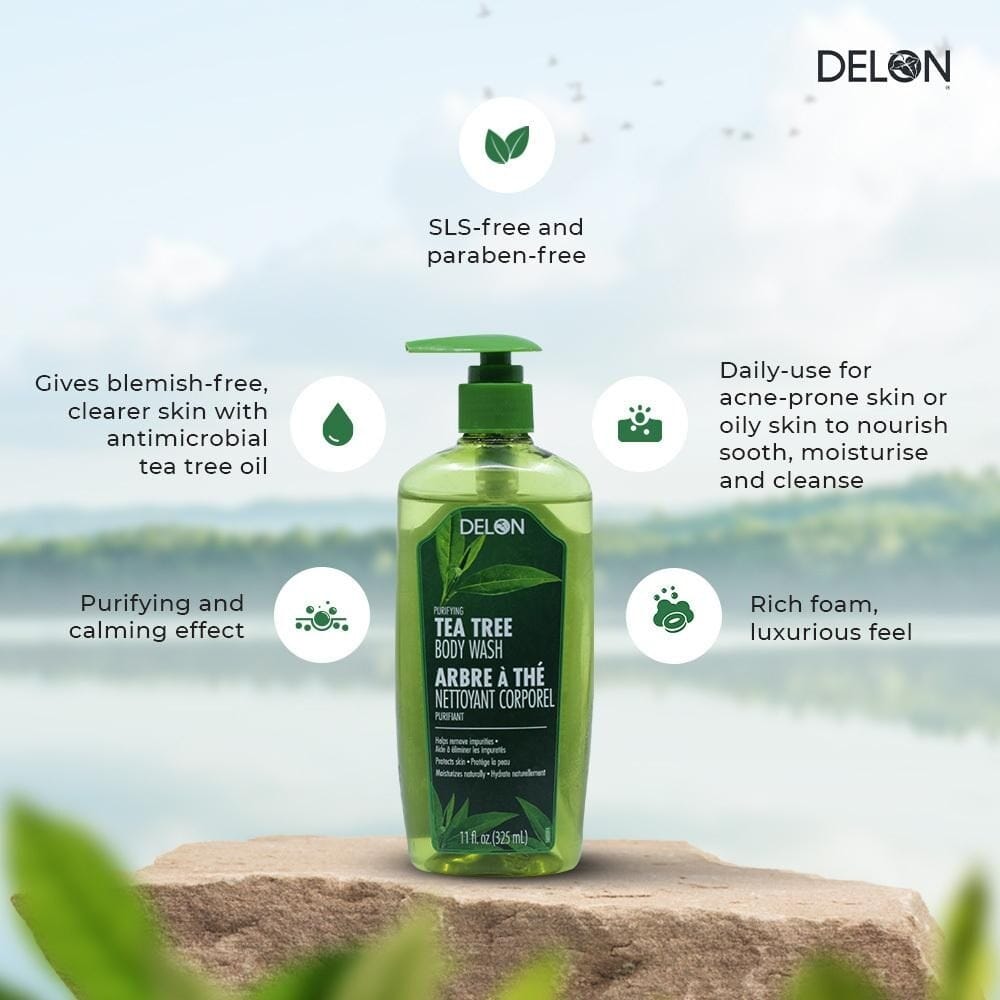 Delon - Purifying Tea Tree Body Wash (325ML) [Buy 1 Get 1 Free]