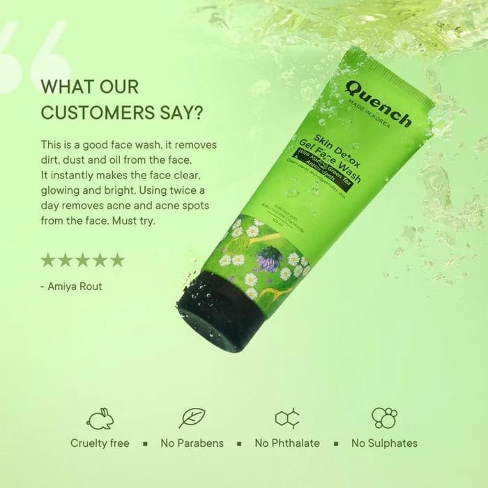 Quench - Skin Detox Gel Face Wash With Matcha Green Tea Antioxidants (100ML) [BUY1 GET 1]