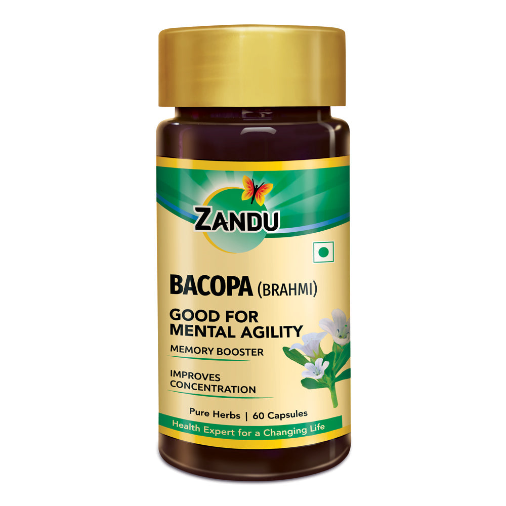 Zandu Pure Brahmi Capsules – Memory & Focus Support