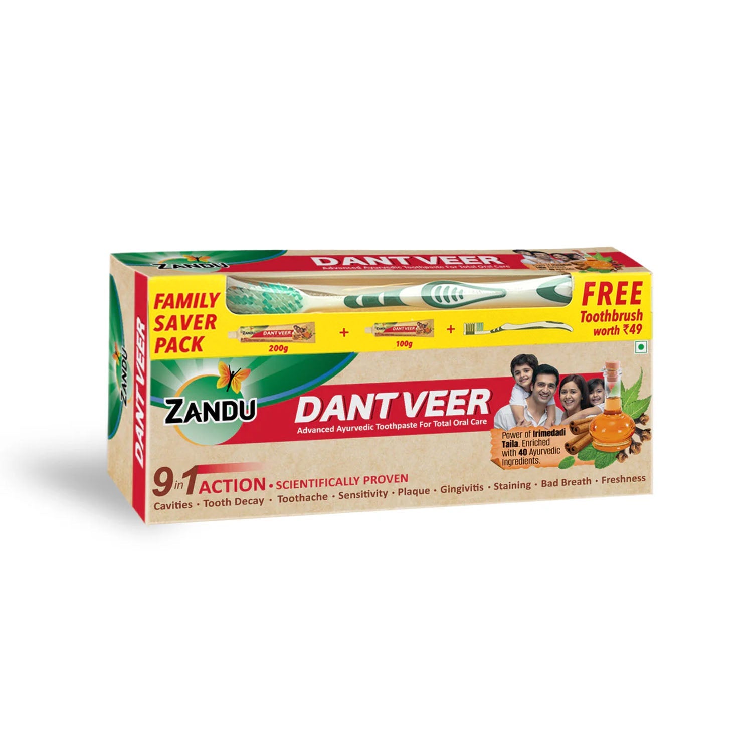 Zandu Dantveer Ayurvedic Oral Care Kit