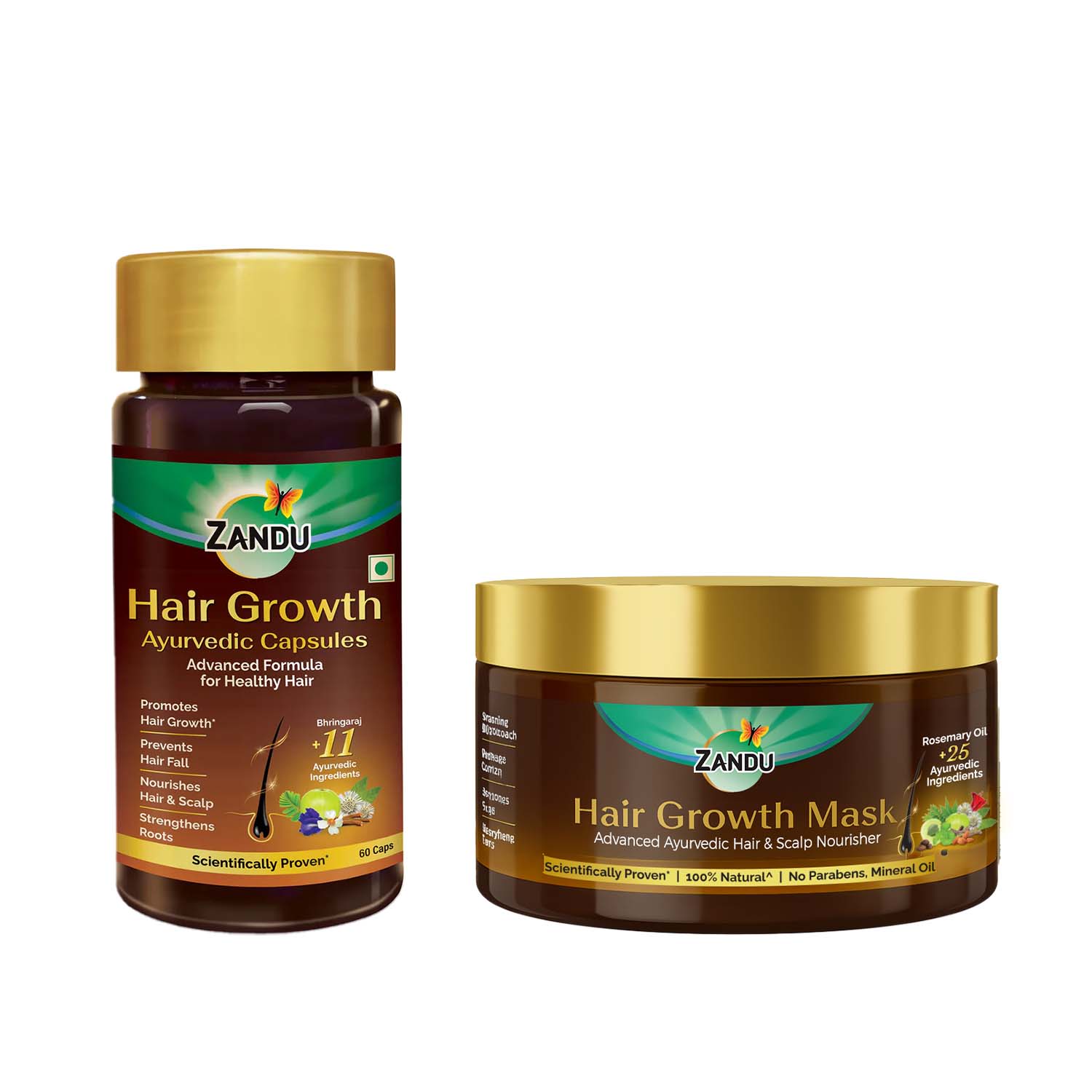 Zandu Hair Growth Capsules and Mask Combo