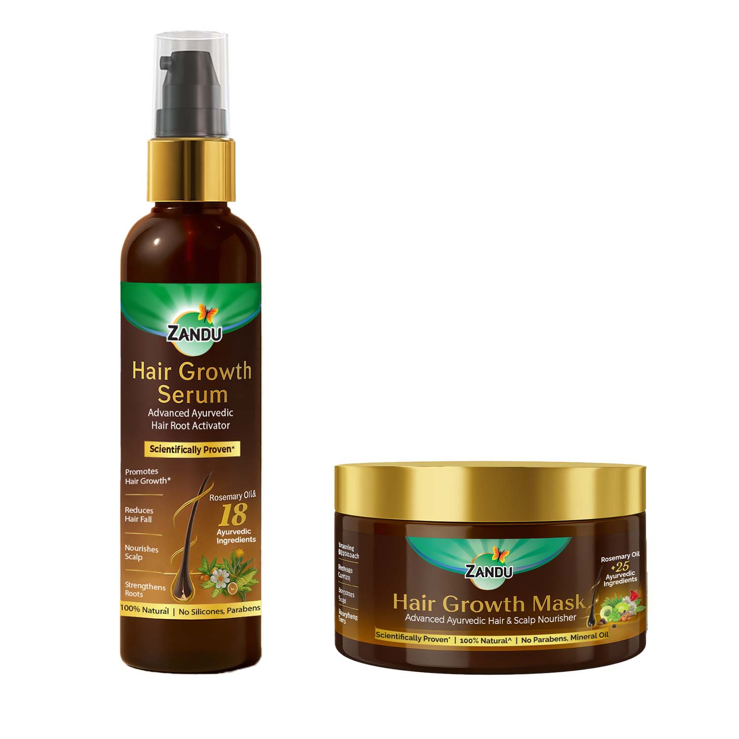 Zandu Hair Growth Serum and Mask Combo